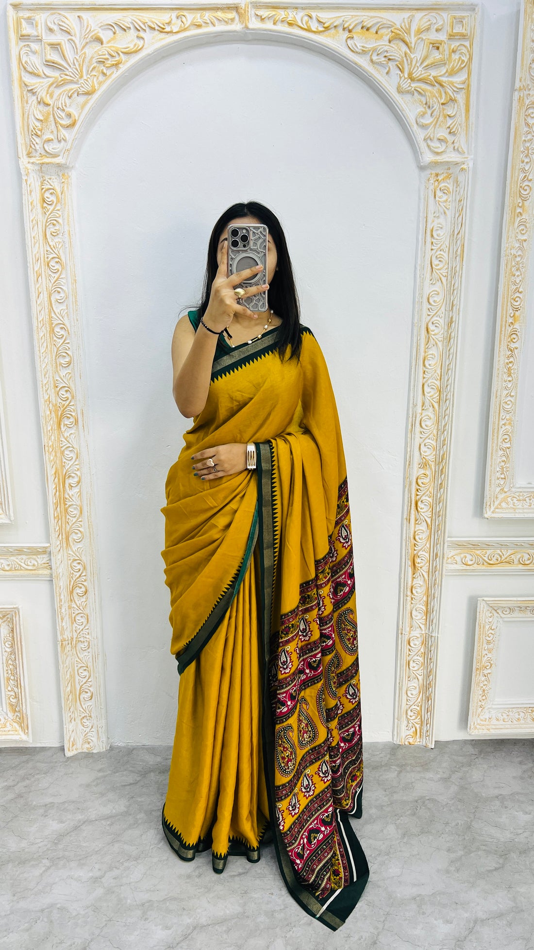 Premium Mal Mal Cotton Silk Kalamkari Saree