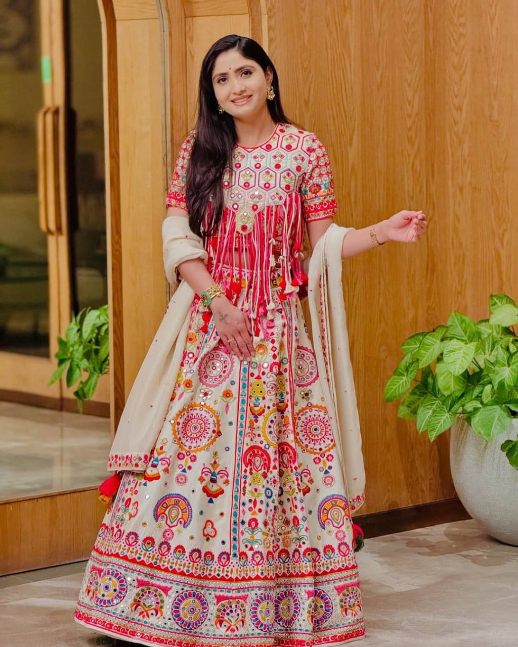 The lehenga choli, also known as Lehnga, is a three-piece attire comprising the lehenga, a long Indian skirt worn by Indian women across India.