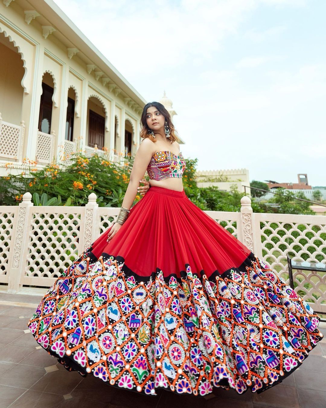 night classy is by wearing this Blue Color Lehenga With Real Mirror Work.
