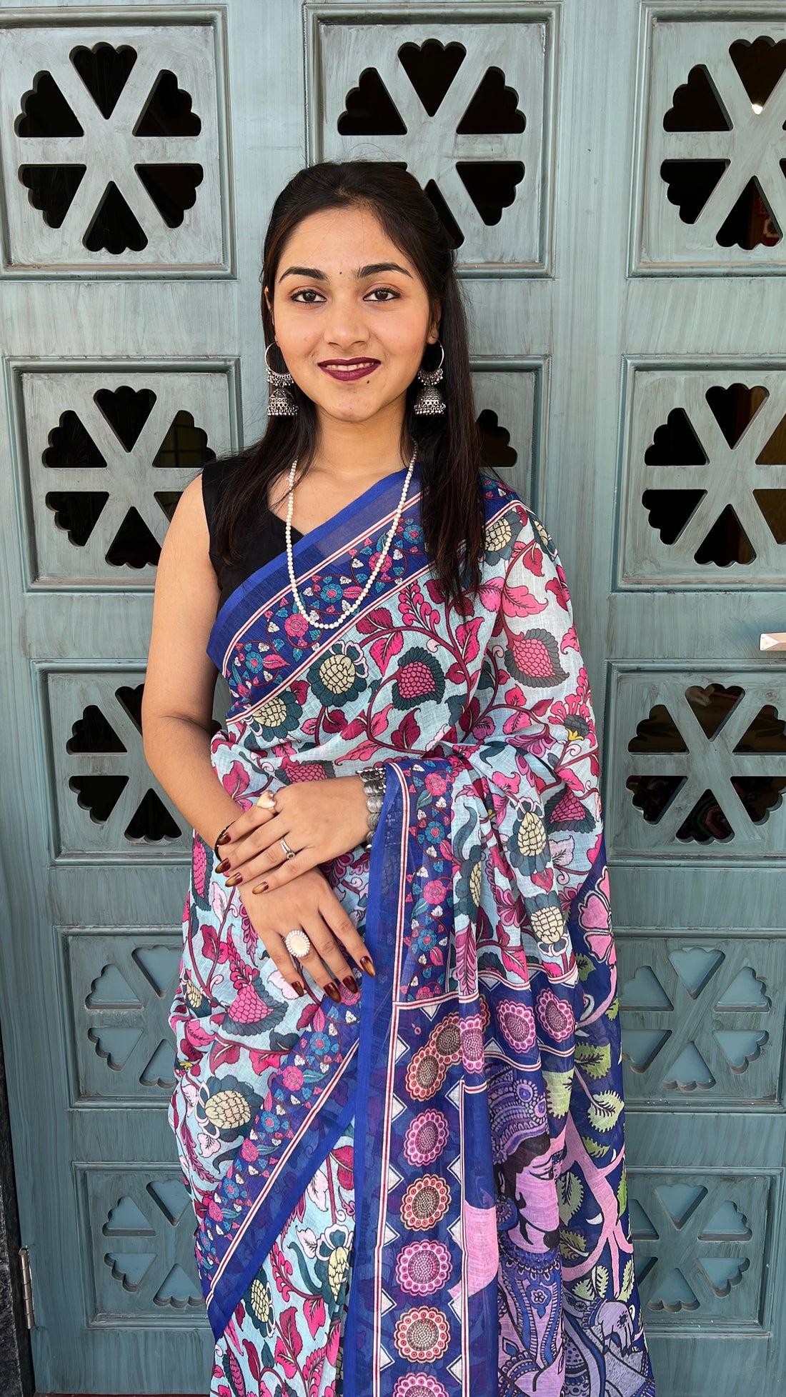 ✨ Premium Lilan Cotton Digital Print Saree (4 Colors Available) ✨