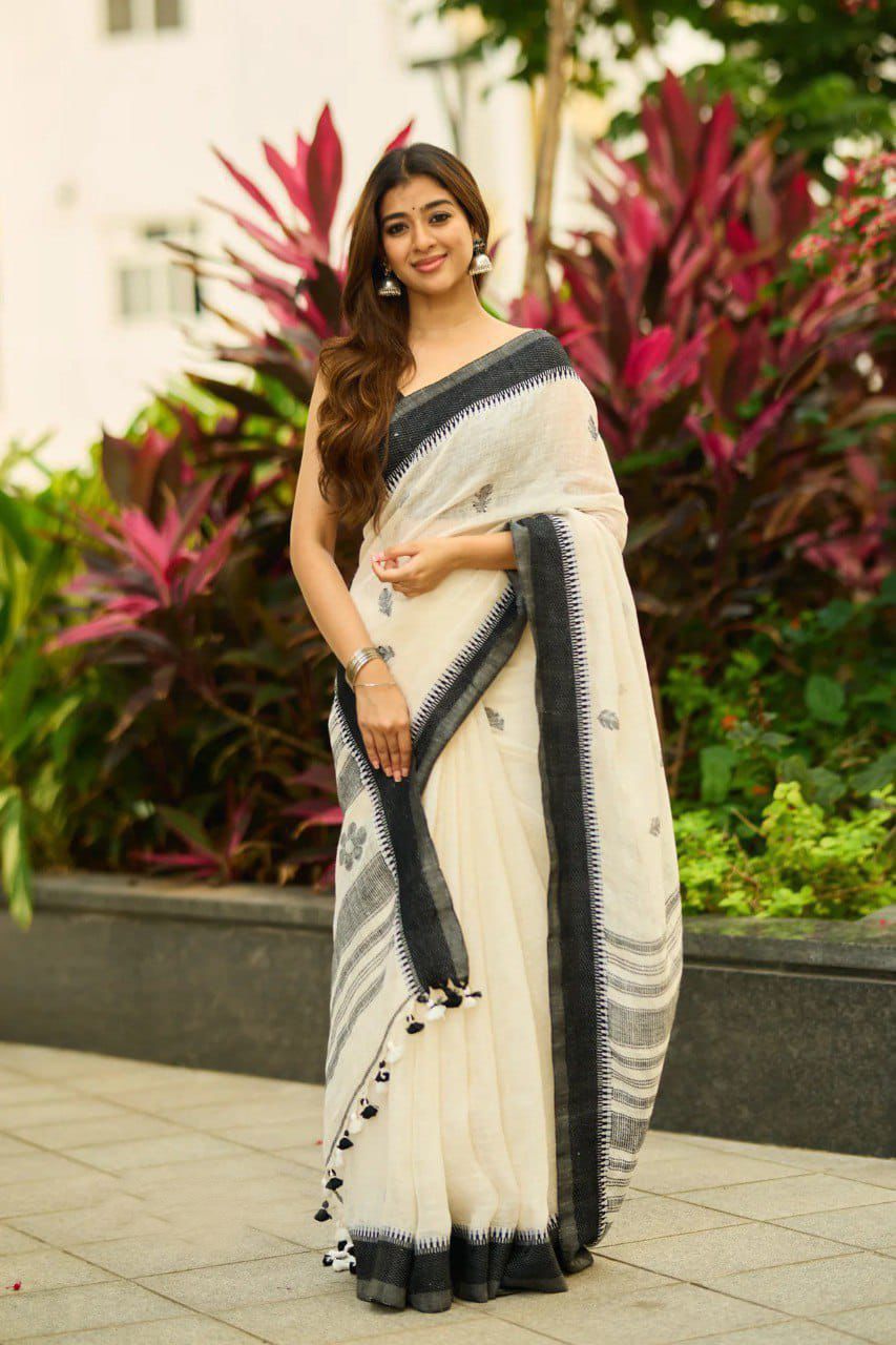 This beautifully crafted saree is made from premium Lilan cotton saree.