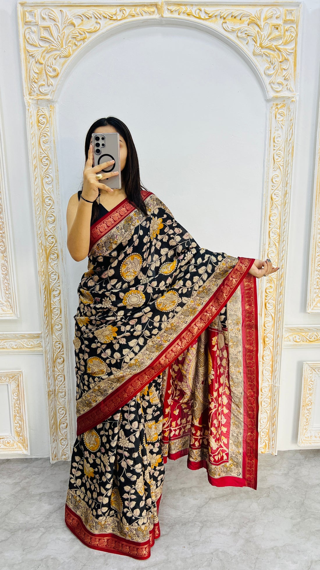 Cotton Silk Kalamkari Saree